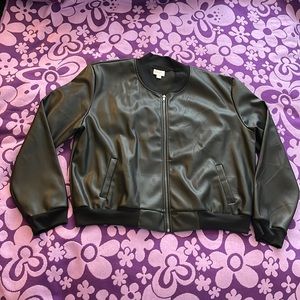 LULAROE FAUX LEATHER STEVIE BOMBER JACKET